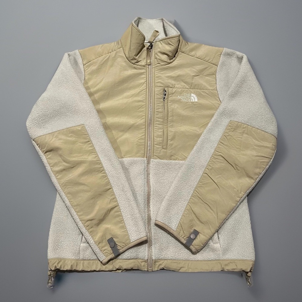 The North Face Womens Cream Beige Denali Polartec Outdoor Fleece Jacket M Hiking